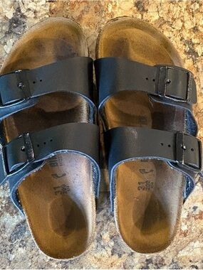 Birkenstock Kids Black Two-Strap Sandals